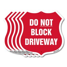Driveway Shield Sign Do Not Block Driveway Shield Shaped Sign Weather Resistant