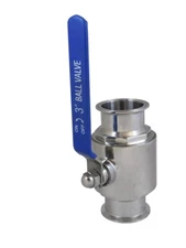 3" Sanitary Stainless Steel Ball Valve with 3" Tri Clamp Connection