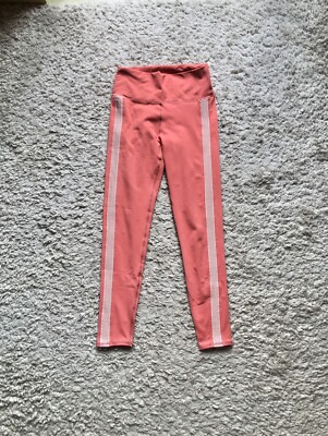 fabletics leggings Powerhold Shape Laufhose Tights High Waist S Orange Rot Pink