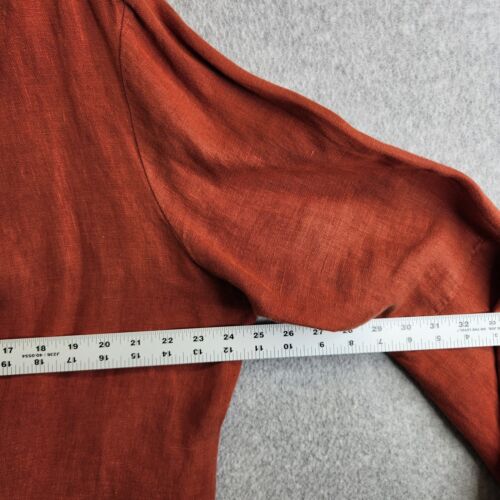 Bryn Walker Jacket Womens XXL Red Linen Open Lagenlook Boho Autumn Fall Rust - Picture 7 of 15