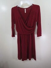 Gilli Dress Size M Red Pull Over V Front 3/4 Sleeve