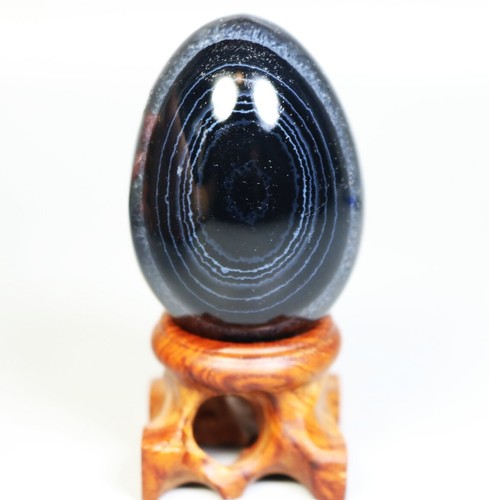 Natural Orca Agate With Quartz Crystal Stone Sphere Egg Mineral Specimen / Stand