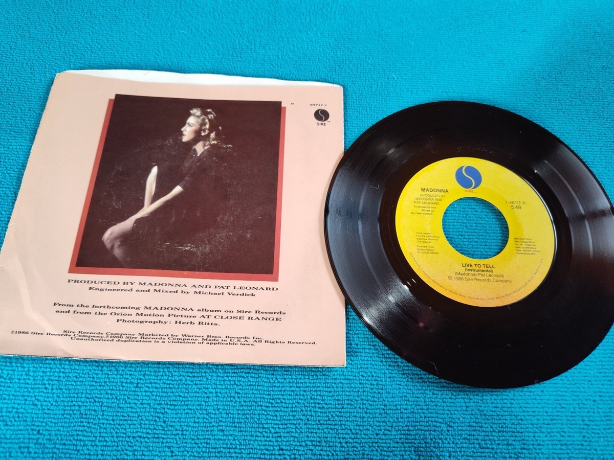 MADONNA,LIVE TO TELL (INSTRUMENTAL), Record #7-28717 | eBay