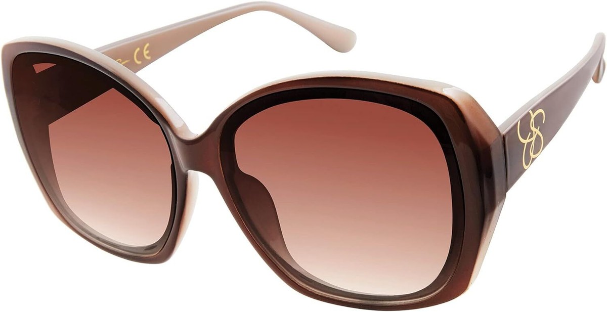 Jessica Simpson Black and Brown Sunglasses Chic Oversize Square Sunglasses in Black & Tortoise  main image 4
