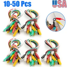 10-50Pcs Crocodile Alligator Double-ended Clip Test Jumper Probe Lead Wire Cable