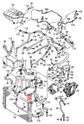 VW PHAETON 3D1 3D2 3D3 3D4 3D6 3D7 3D8 3D9 COOLANT HOSE 3D0121063AC