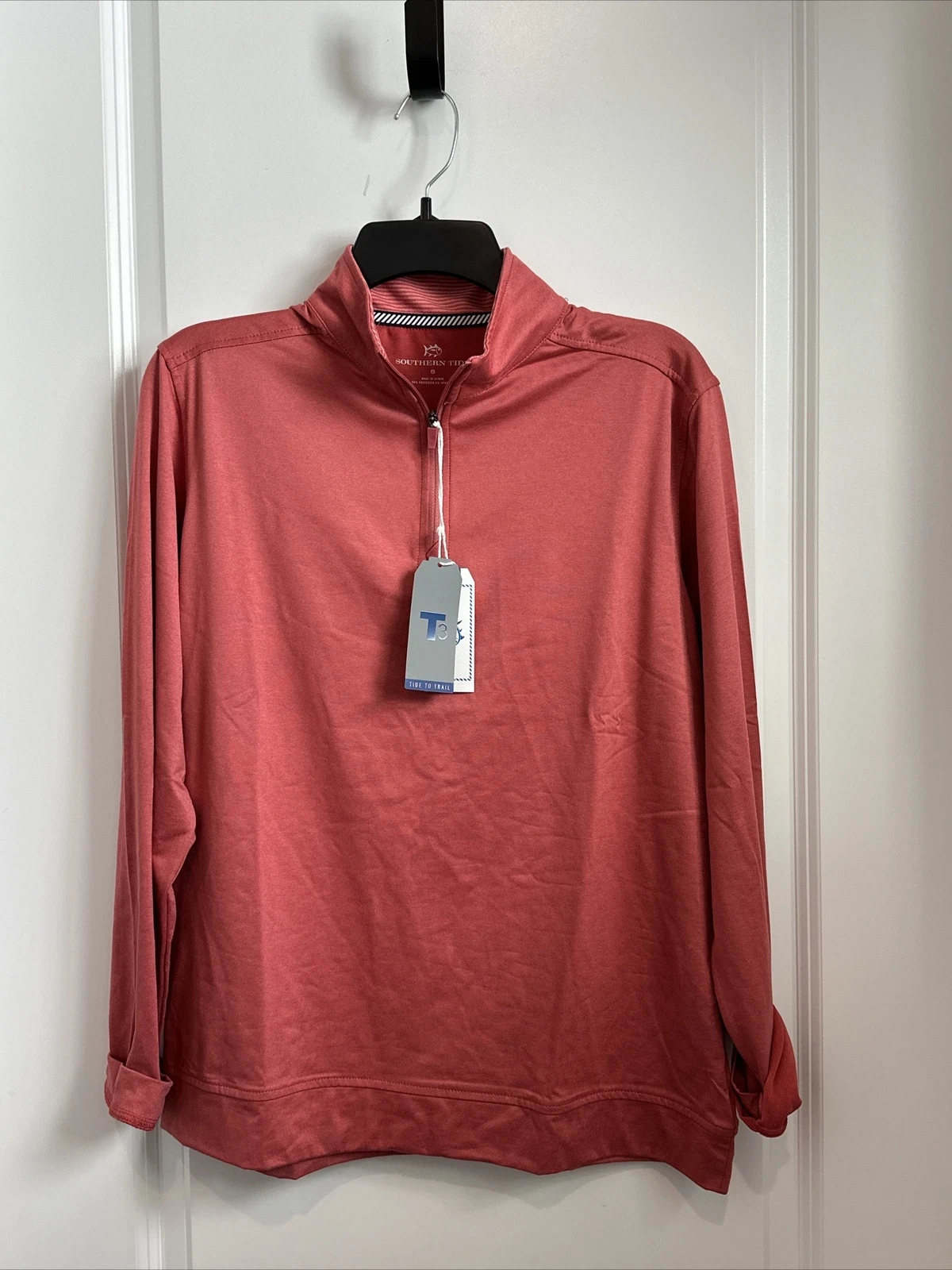 Southern Tide Performance 1/4 Zip Pullover Shirt Tide To Trail T3 Mineral Red