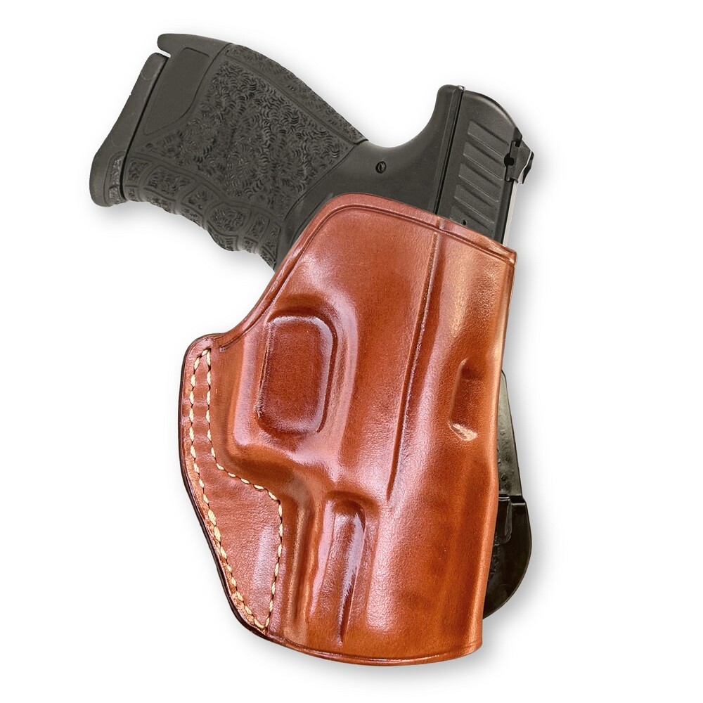 Leather OWB Paddle Holster With Open Top Fits, Walther CCP 9mm