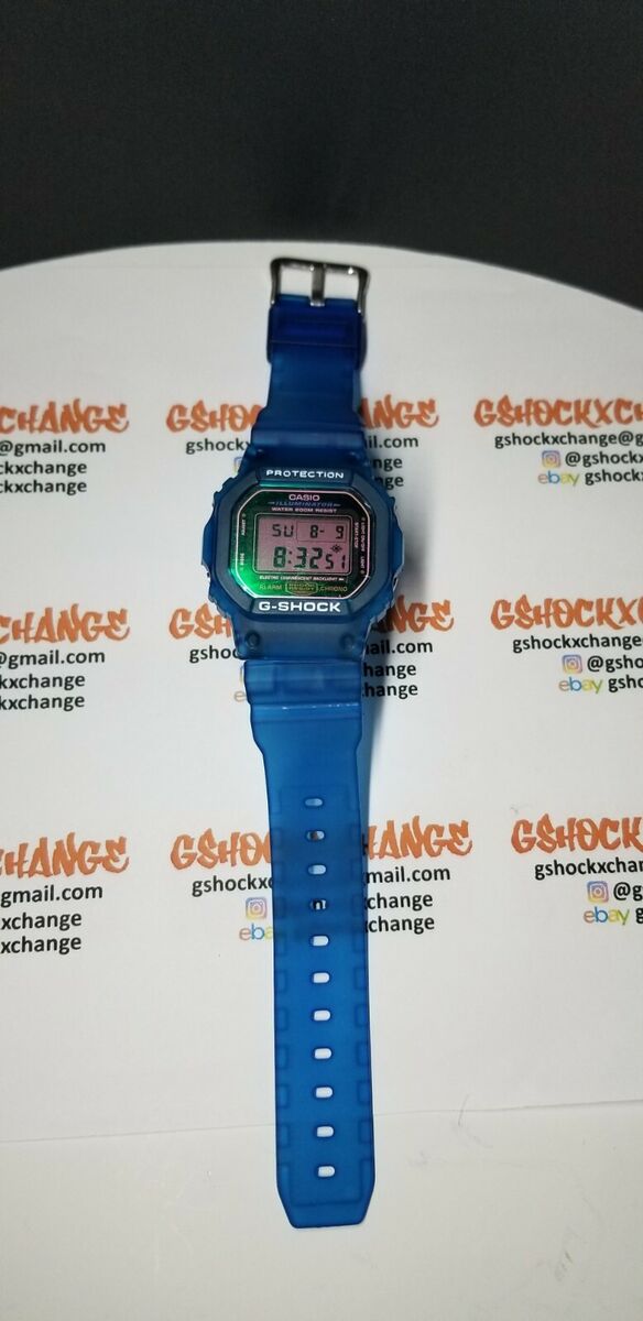 CASIO DW5600 G-SHOCK RARE matte blue semi translucent Blue display