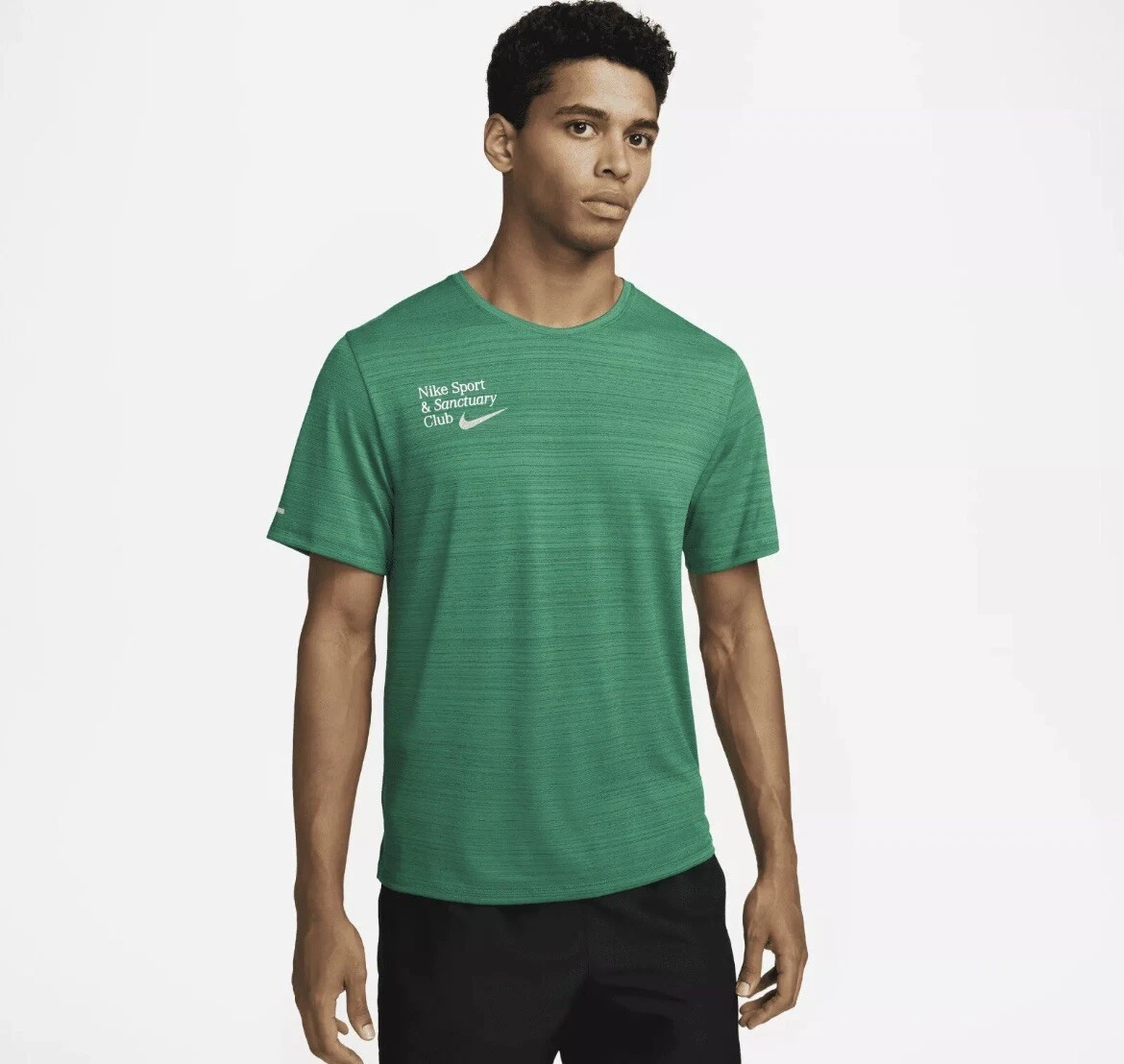 Rare Nike Dri-Fit Miler Sanctuary Running Top Shirt Green Mens Size M FB9037-365