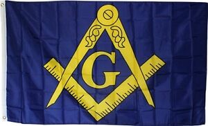 Freemason Flag 3x5ft Freemasonry Flag Masonic Square Compasses Flag Blue Black
