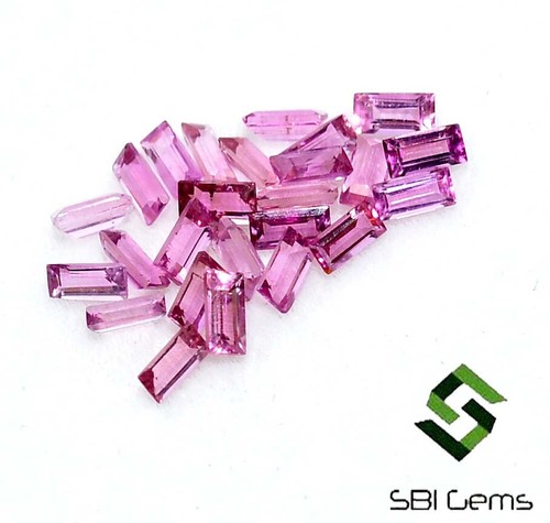 Natural Pink Tourmaline Baguette Cut 3x1.50 mm Lot 25 Pcs 1.28 CTS Loose Gems - Picture 3 of 5