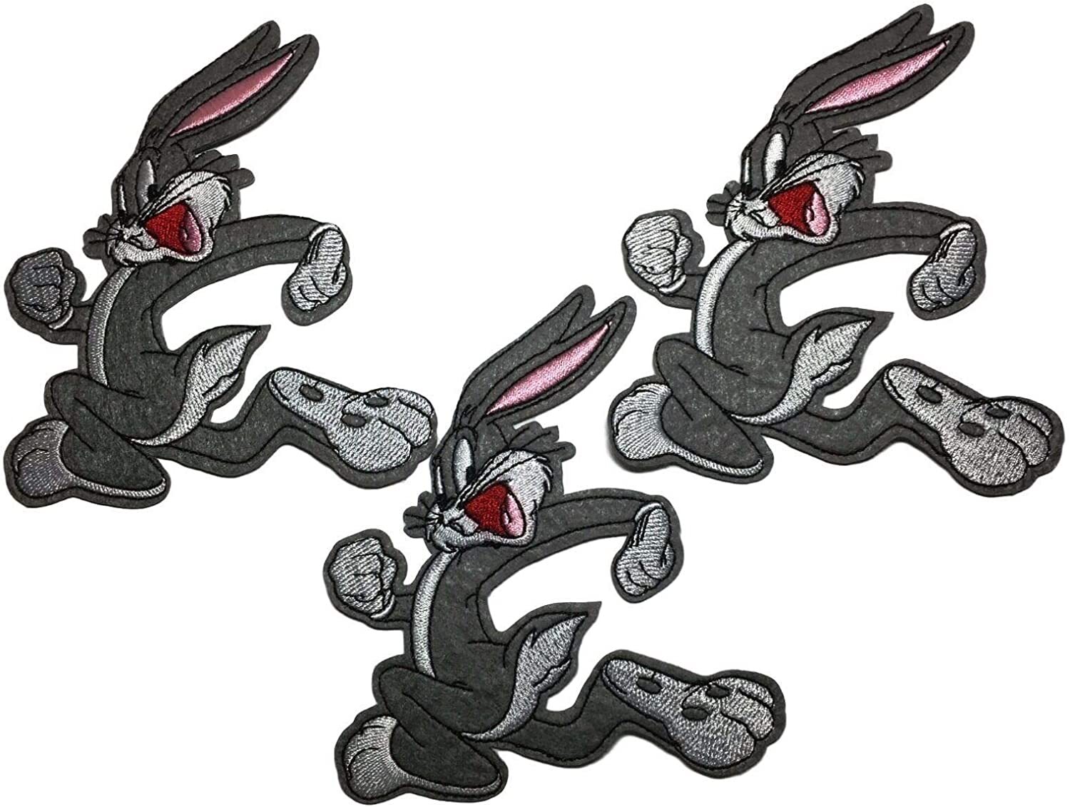 Looney Tunes Bugs Bunny Embroidered Iron-On Patch Set, 4 Inches, 3 Pieces