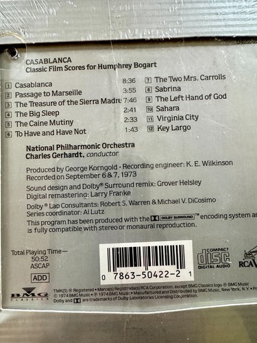 CASABLANCA SEALED LONGBOX CD SOUNDTRACK RCA VICTOR PROMO BOX MOVIE ALBUM BOGART - Imagen 4 de 6