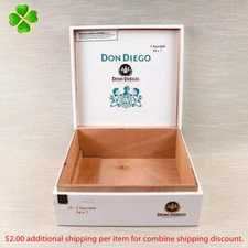 Don Diego Churchill Empty Wood Cigar Box 8.25" x 8" x 3"