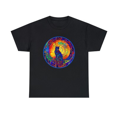 Psychedelic Cat Mandala - Unisex Heavy Cotton Tee