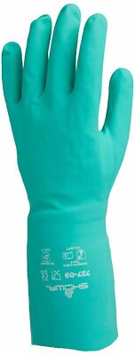 Showa 727 09 Green Nitrile Gloves 15 Mil 13'' Unlined Chemical Resistant Quantity