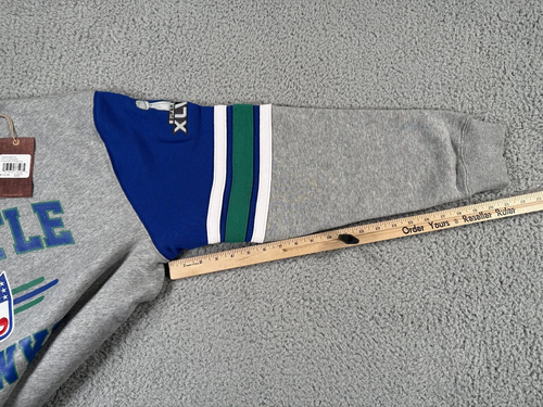 Mitchell & Ness Seattle Seahawks Fleece Pullover Mens XL 4.0 Super Bowl Champion - Picture 12 of 14