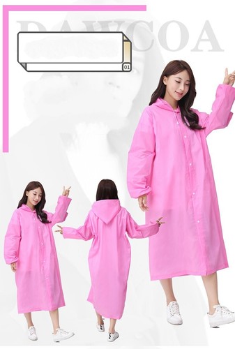 Unisex Adult Waterproof Raincoat Rain Coat Hooded Jacket Poncho Rainwear Camping - Picture 5 of 19