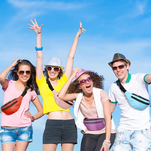 9 Pcs Fanny Pack Bulk for Women Men with Adjustable Strap Waterproof Waist Pa... - 第 6/7 張圖片