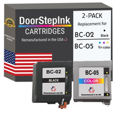 DoorStepInk Compatible Ink Cartridge for Canon BC-02 Black  BC-05 Tri-Color-USA