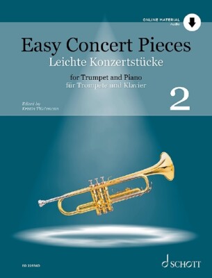 Easy Concert Pieces Volume 2 Trumpet & Piano Classical Sheet Music Book & Audio