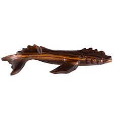 Hand Carved Wood Wooden Ironwood Humpback Whale Figurine 5" Long Made In USA