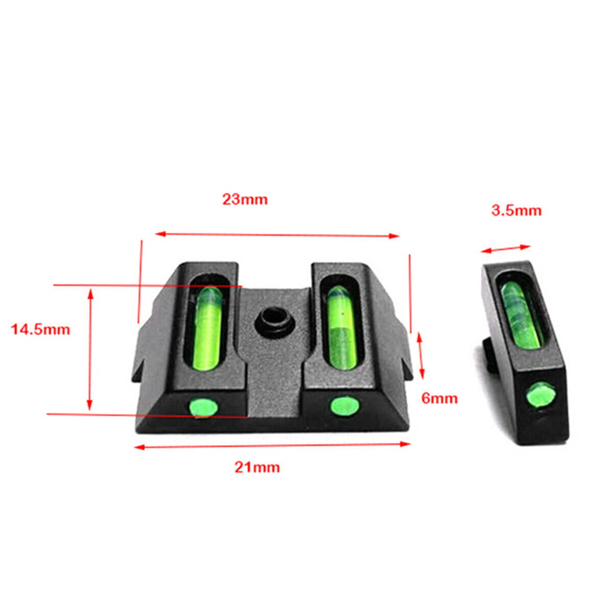 Red Fiber Optic Front & Rear Sight Set For Glock 17, 19, 22, 23, 26, 27, 33, 34, 35, 37, 38, 39 – USA
