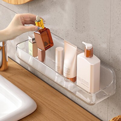 Acrylic Wall Mounted Shower Caddy, Clear, Large Size 12.8L x 3.6'' W... Fast Ship