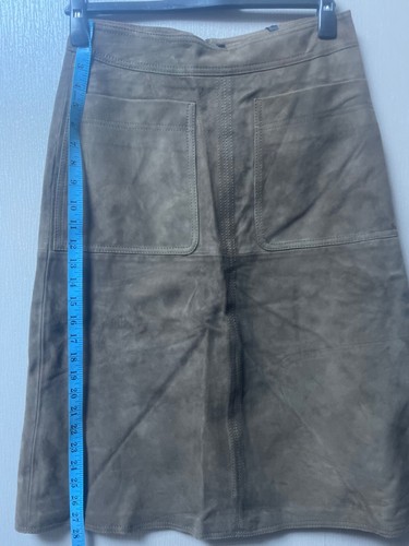 Autograph Luxury Suede Leather Skirt Size: 12 - Picture 6 of 10