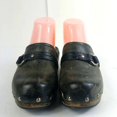 Frye Clara “O-ring” Clogs NWOB Frye Clara O Ring Wooden Clogs Distressed Leather  main image 2