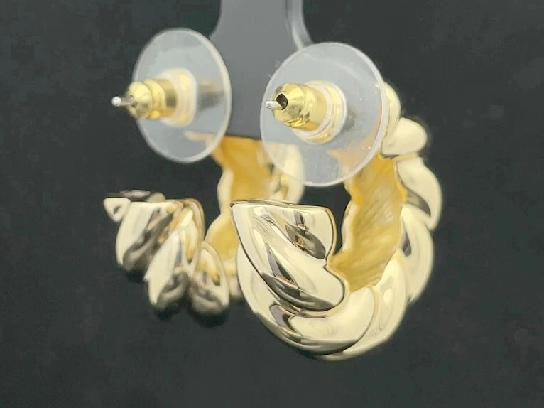 HALBCREOLEN IM STRUKTUR DESIGN GELBVERGOLDET SCHMUCKJAGD - Bild 4 von 4