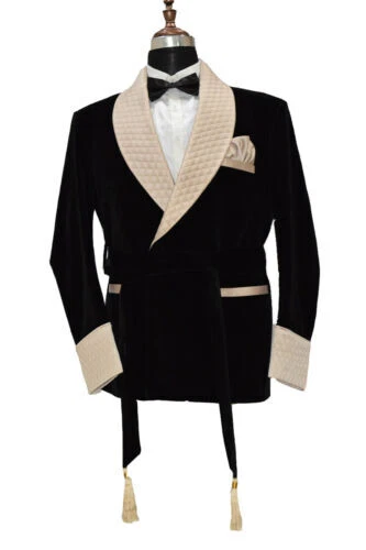 Men Black Smoking Jackets Designer Elegant Wedding Party Wear Blazers Coats
