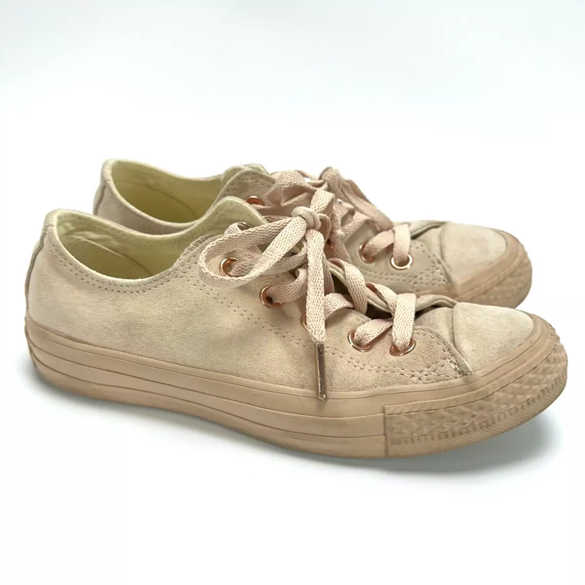 Rose gold cheap suede converse
