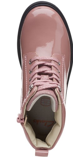 BOTAS DE TOBILLO DE PATENTE ROSA PARA NIÑAS CLARKS ENCAJE ASTROL - Imagen 8 de 9