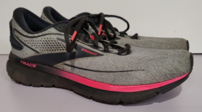 Brooks Trace 2 Running Trainer Walking Sneaker Shoe Womans 10.5 B Gray & Pink