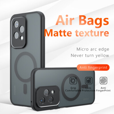 For Honor 200 Lite, Luxury Shockproof Magnetic Matte Bumper Soft Cover Case