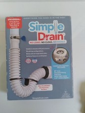 Simple Drain -Universal Flexible Rubber Complete Trap-Fits Bath 1.25" - 1.50"