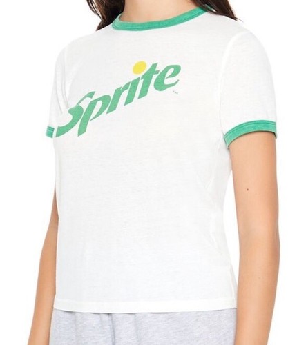 Sprite Forever 21 X Coca Cola Cropped White Ringer T Shirt Women’s Size S - 第 5/5 張圖片