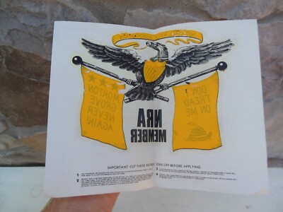 Vintage NRA Member '' Morton Grove Never Again '' Don't Tread On Me Decal