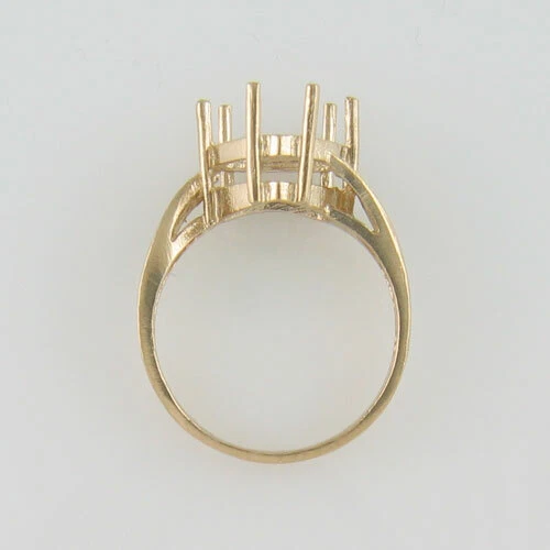 PRE-NOTCHED VINTAGE 10MM TRILLION SOLITAIRE RING SOLID 10K YELLOW GOLD CR22-10KY - Image 2 of 3