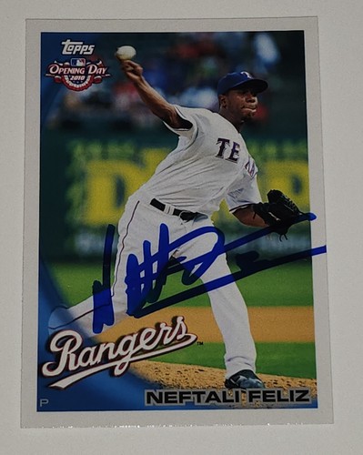 NEFTALI FELIZ SIGNED AUTO'D 2010 TOPPS OPENING DAY CARD 100 DETROIT TIGERS - Picture 2 of 3