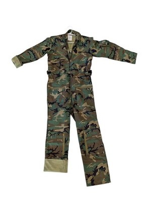 Vintage 80s US Military Pilot Jumpsuit Woodland Camo Ripstop