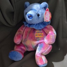 Ty Beanie Babies September Birthday Bear Plush Multicolor Ages 3-11 3-4 5-7 8-11