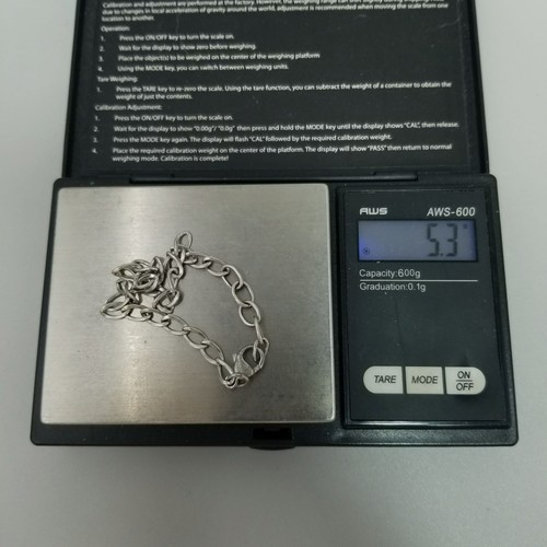 Vintage Sterling Silver Chain Bracelet Charm 7 1/2 Inches Long - Picture 4 of 7