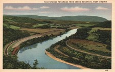 Postcard WV Potomac River from Capon Mountain Linen Vintage PC M1539