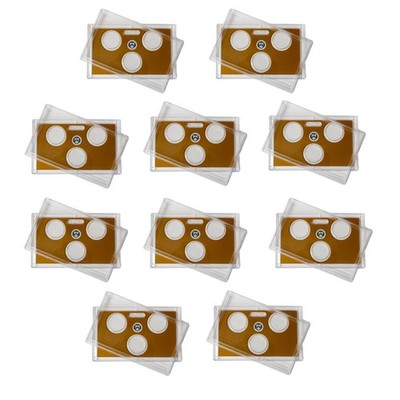 Empty Plastic Lens with Brown Insert Holds 3 small dollars, 10 Pack