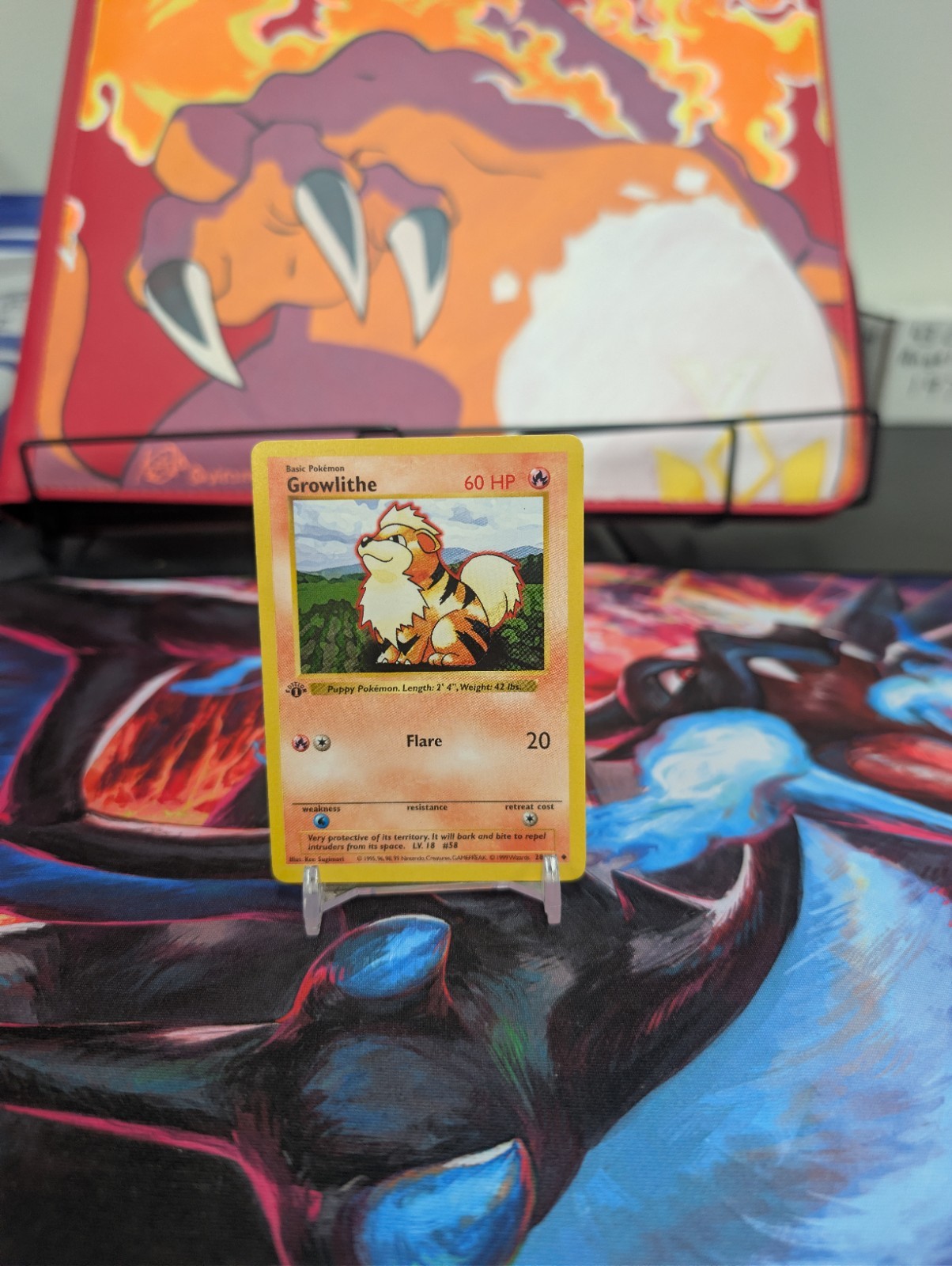 Growlithe 28/102 Base Set 1st Edition Regular Rare Vintage Pokemon Card