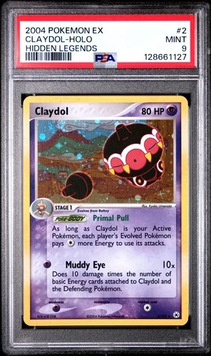 2004 POKEMON EX HIDDEN LEGENDS #2 CLAYDOL-HOLO PSA 9