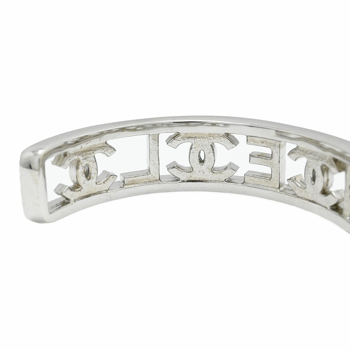 【CHANEL】 シャネル CCロゴ カフバングル ヴィンテージ CHANEL CC Logos Rhinestone Bangle Bracelet6.3